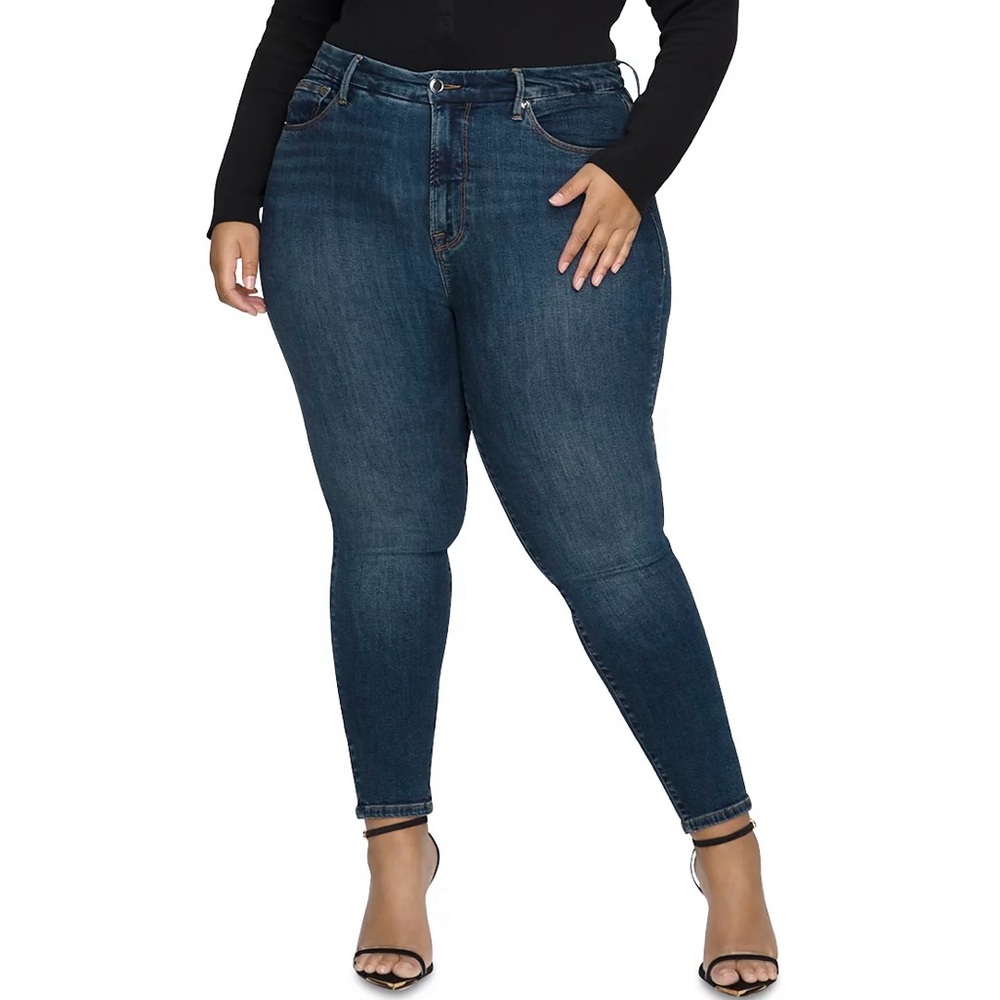 GOOD AMERICAN Good Legs Skinny Jeans 26 Plus Blue609 Medium Dark Blue Wash NWT